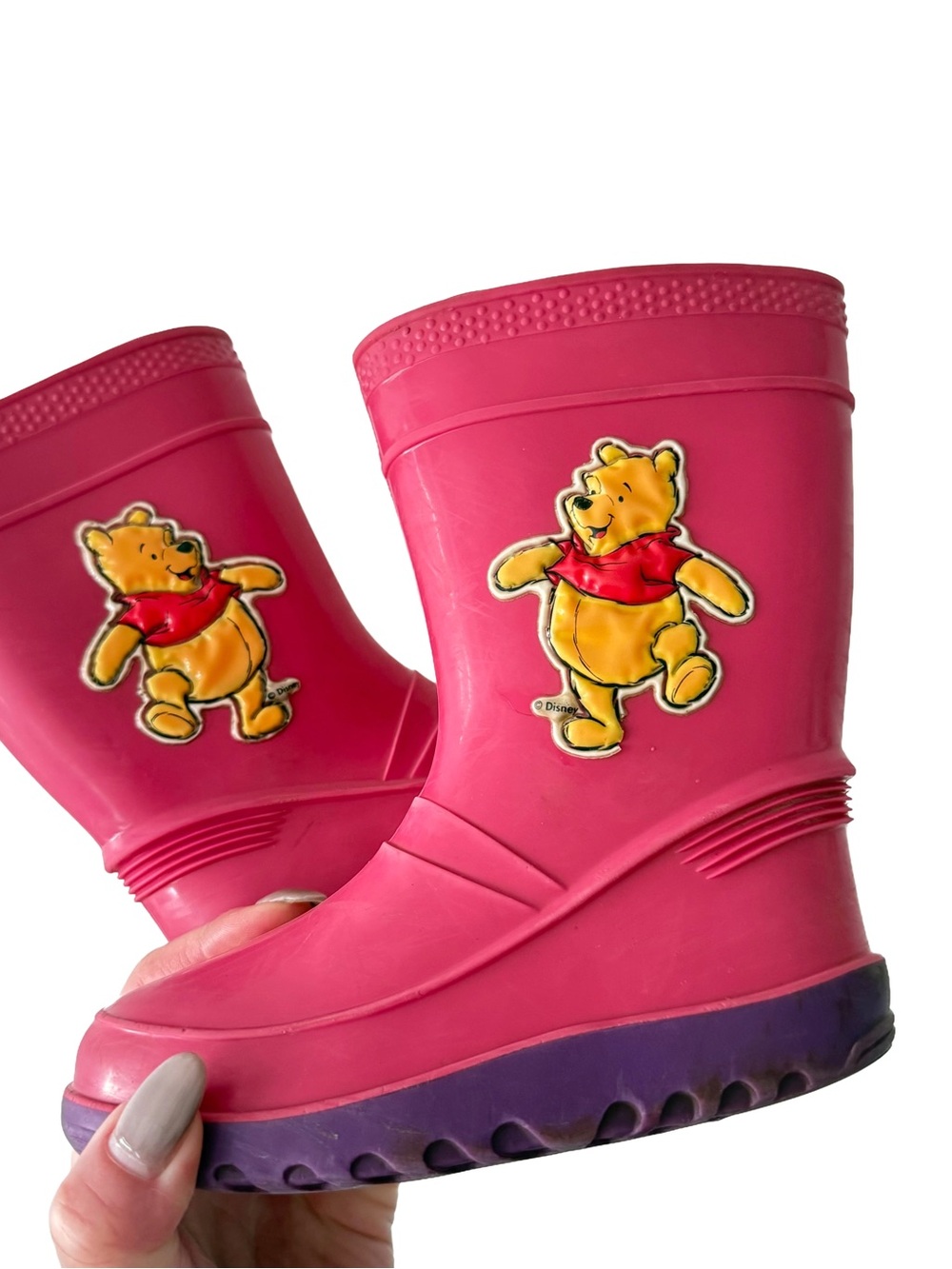 Vintage Pink Disney Winnie the Pooh Kids Rain Boots Made in Canada 🇨🇦